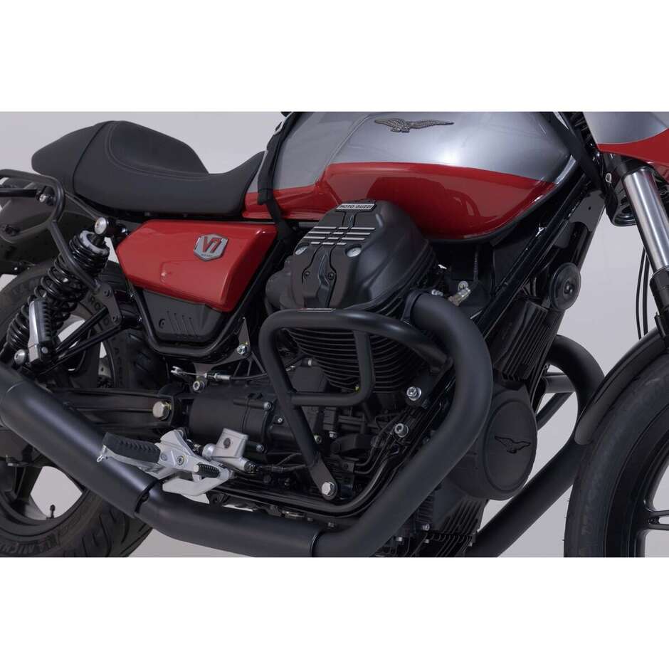 Black Sw-Motech SBL.17.847.10000/B Motorcycle Crash Bar for Moto Guzzi V7/V9 Models