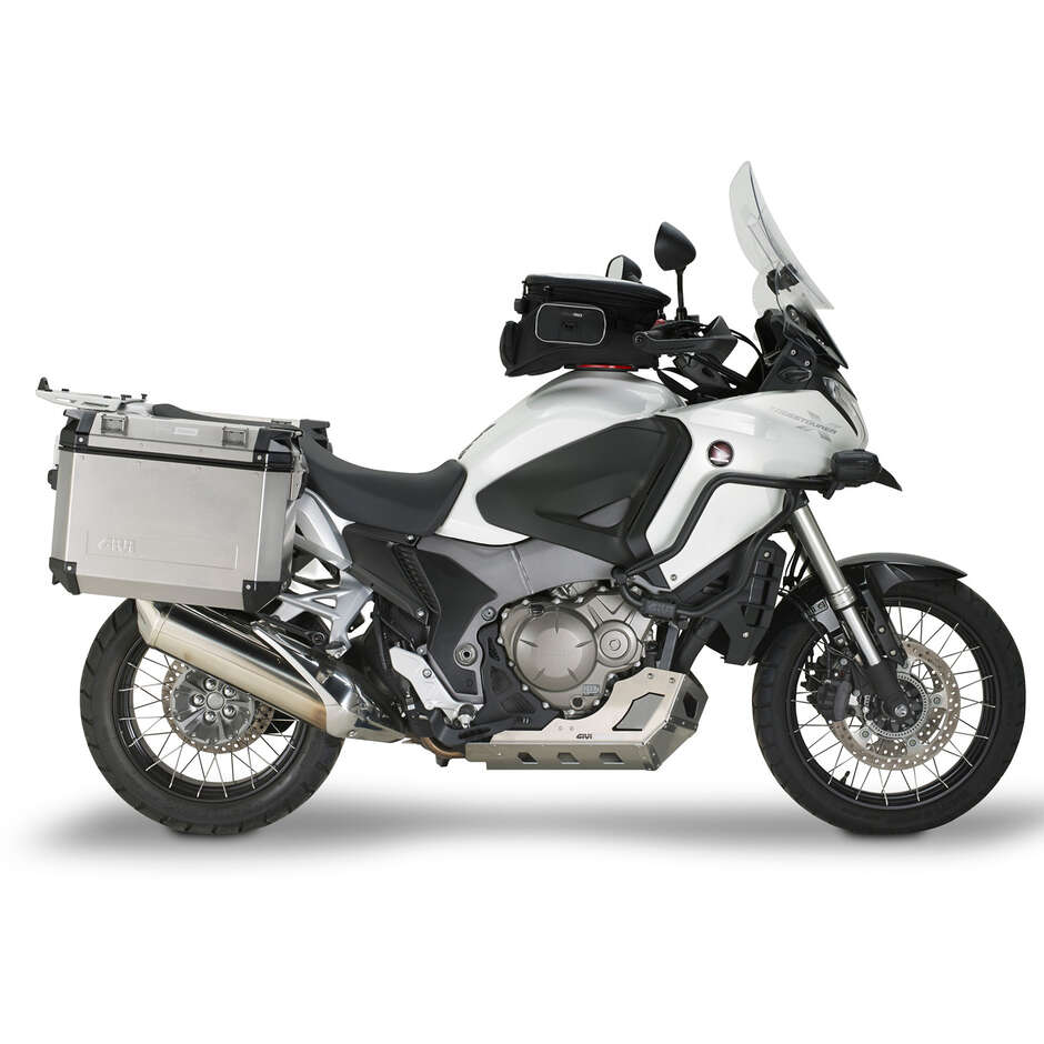 Black tubular engine guard Integrated slider Givi TN1110 For HONDA Crosstourer 1200 / Crosstourer 1200 DCT (12 > 19)