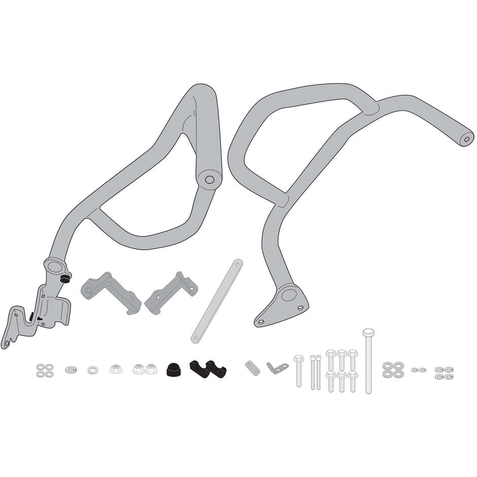 Black tubular engine guard Integrated slider Givi TN1196B For HONDA NT1100 (22 > 24)