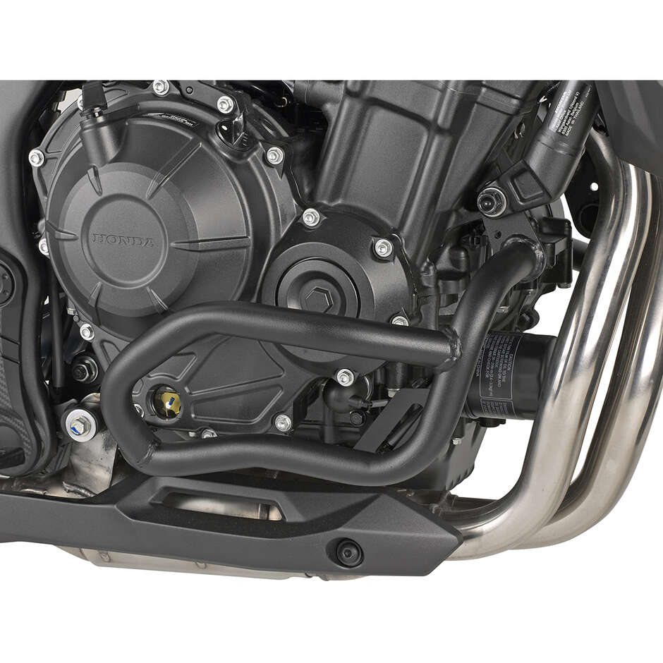 Black tubular engine guard Integrated slider Givi TN1203 For HONDA NX 500 (24); CB 500 Hornet (24)