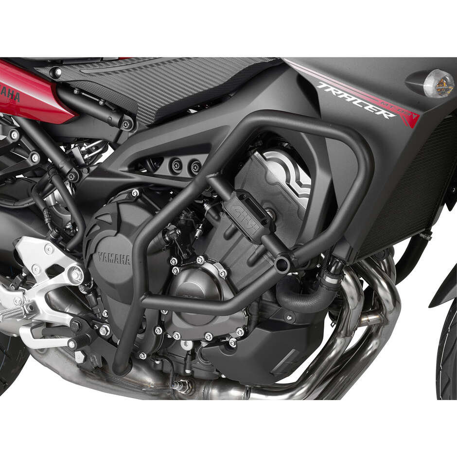Black tubular engine guard Integrated slider Givi TN2122 For YAMAHA MT-09 Tracer (15 > 17)