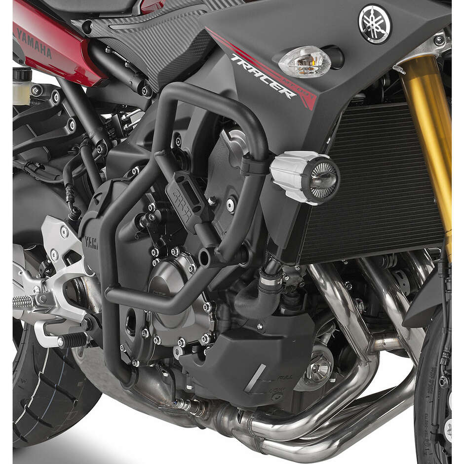 Black tubular engine guard Integrated slider Givi TN2122 For YAMAHA MT-09 Tracer (15 > 17)