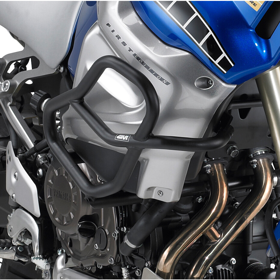 Black tubular engine guard Integrated slider Givi TN355 For YAMAHA XT 1200Z Super Ténéré (10 > 20); XT1200ZE Super Ténéré (14 > 20)