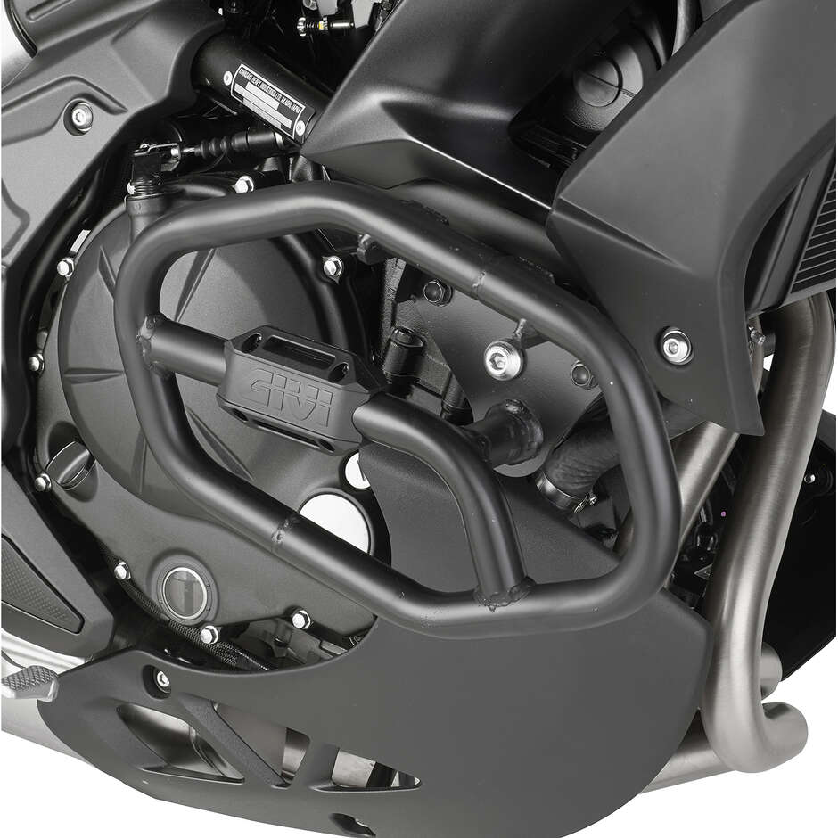 Black tubular engine guard Integrated slider Givi TN4114 For KAWASAKI Versys 650 (15 > 21)