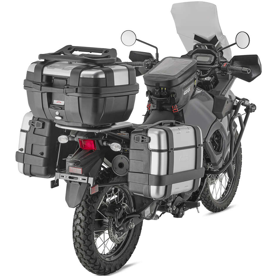 Black tubular engine guard Integrated slider Givi TN4133 For KAWASAKI KLR 650 / KLR 650 S (23 > 24)