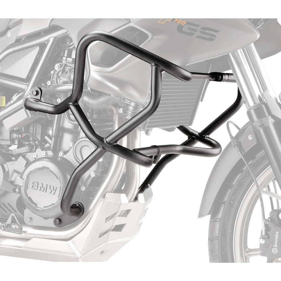 Black tubular engine guard Integrated slider Givi TN5103 For BMW F 650 GS / F 800 GS (08 > 17); F 700 GS (13 > 17)