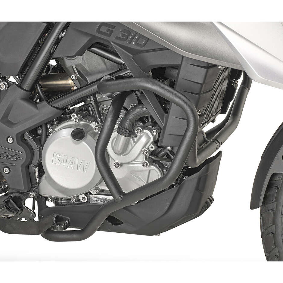 Black tubular engine guard Integrated slider Givi TN5126 For BMW G 310 GS (17 > 24)