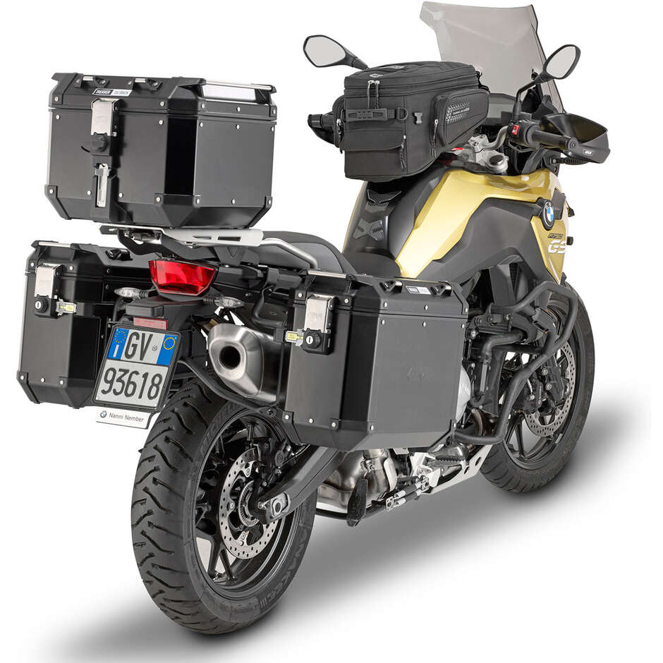 Black tubular engine guard Integrated slider Givi TN5129 For BMW F 750 GS / F 850 GS (18 > 23); F 800 GS (24)