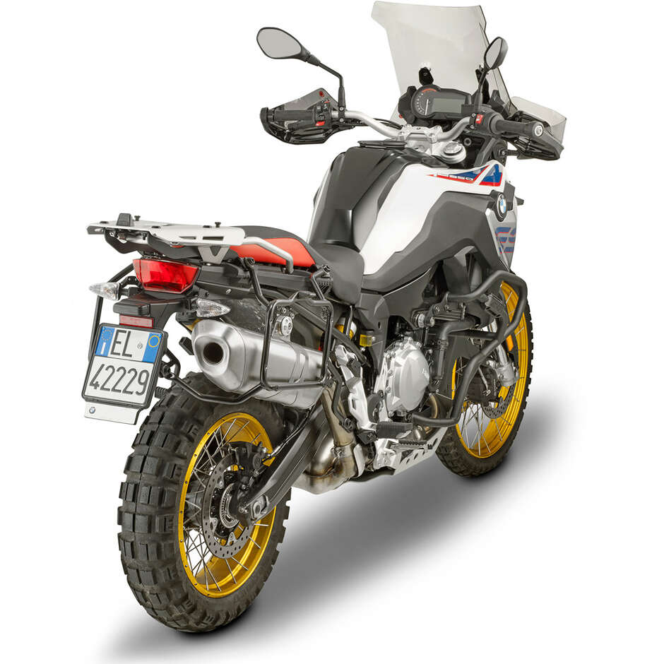 Black tubular engine guard Integrated slider Givi TN5129 For BMW F 750 GS / F 850 GS (18 > 23); F 800 GS (24)
