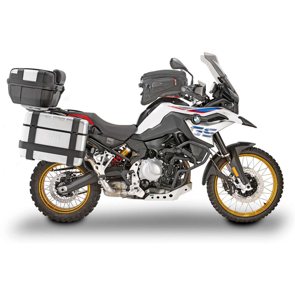 Black tubular engine guard Integrated slider Givi TN5129 For BMW F 750 GS / F 850 GS (18 > 23); F 800 GS (24)