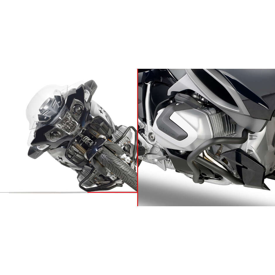 Black tubular engine guard Integrated slider Givi TN5135 For BMW R 1250 RT (19 > 24)