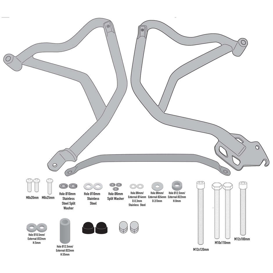 Black tubular engine guard Integrated slider Givi TN5137 For BMW F 900 XR (20 > 24)