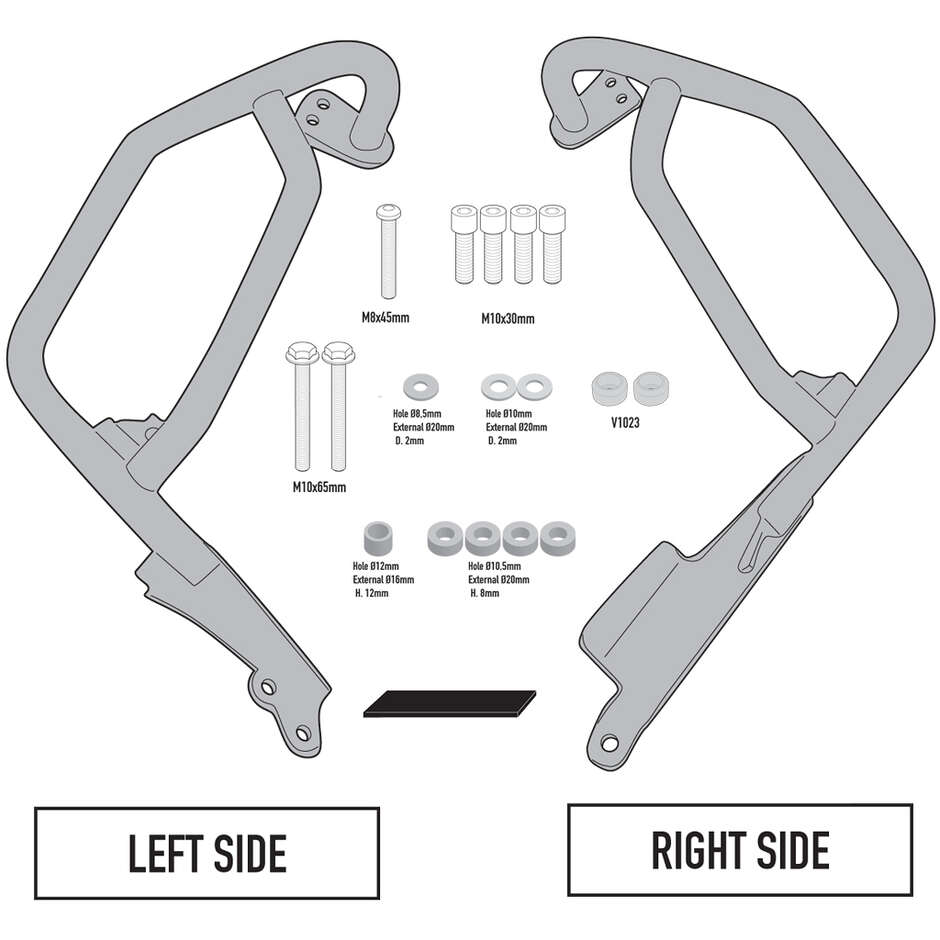 Black tubular engine guard Integrated slider Givi TN5138 For BMW S 1000 XR (20 > 24)