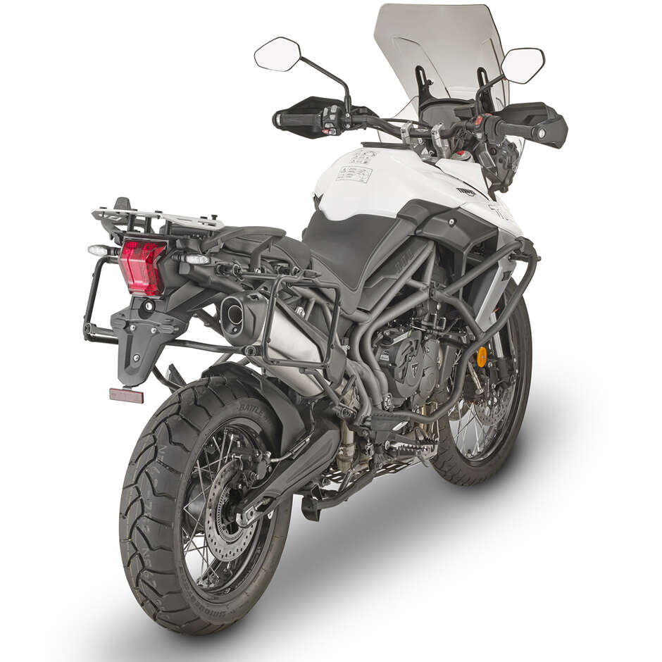 Black tubular engine guard Integrated slider Givi TN6409 For TRIUMPH Tiger 800 (11 > 17); Tiger 800 XC / 800 XR (11 > 19)