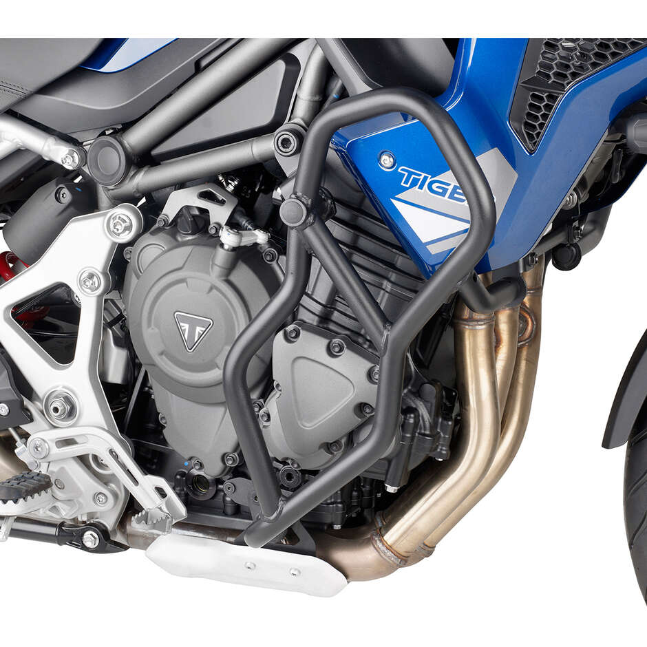 Black tubular engine guard Integrated slider Givi TN6422 For TRIUMPH Tiger 1200 GT / GT Pro (22 > 24)