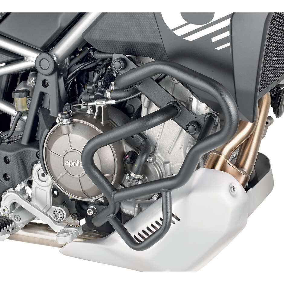 Black tubular engine guard Integrated slider Givi TN6710 For APRILIA Tuareg 660 (21 > 24)