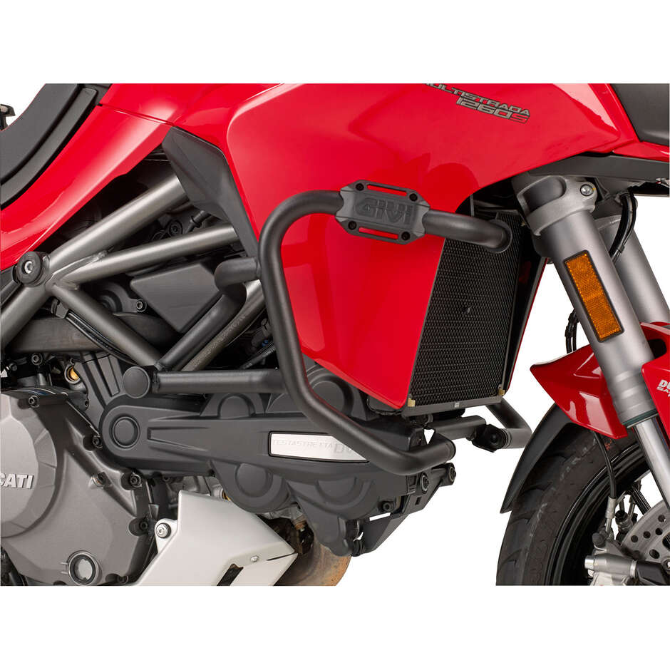 Black tubular engine guard Integrated slider Givi TN7406B For DUCATI Multistrada 950 (17 > 18) / Multistrada 950 S (19 > 21) / Multistrada 1200 (15 > 18) / Multistrada 1260 (18 > 20)
