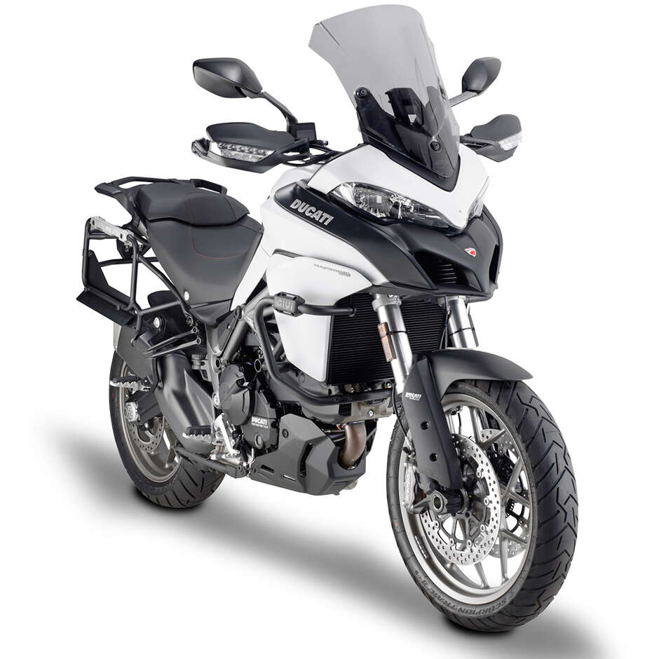 Black tubular engine guard Integrated slider Givi TN7406B For DUCATI Multistrada 950 (17 > 18) / Multistrada 950 S (19 > 21) / Multistrada 1200 (15 > 18) / Multistrada 1260 (18 > 20)