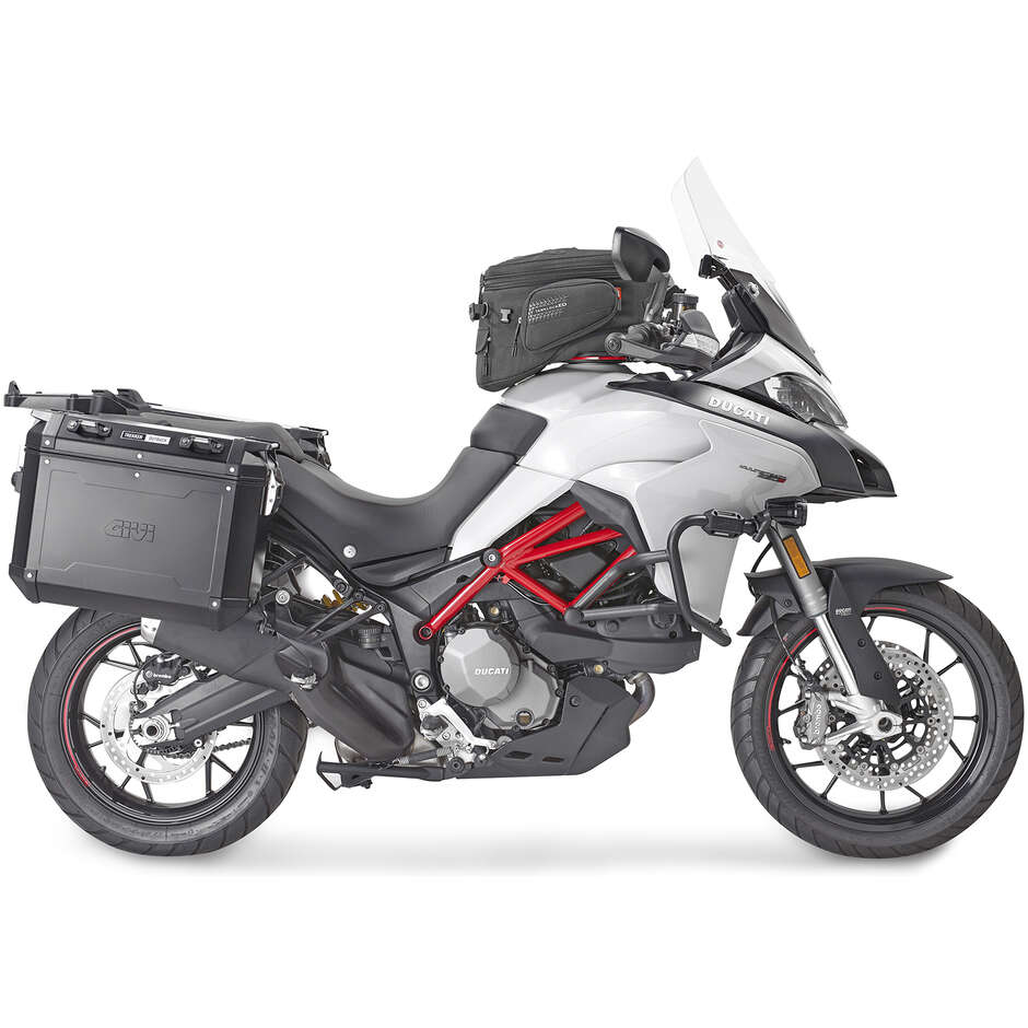 Black tubular engine guard Integrated slider Givi TN7406B For DUCATI Multistrada 950 (17 > 18) / Multistrada 950 S (19 > 21) / Multistrada 1200 (15 > 18) / Multistrada 1260 (18 > 20)