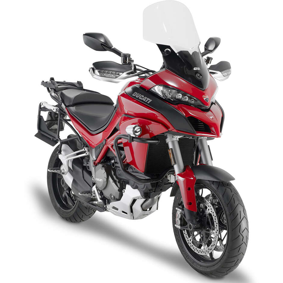 Black tubular engine guard Integrated slider Givi TN7406B For DUCATI Multistrada 950 (17 > 18) / Multistrada 950 S (19 > 21) / Multistrada 1200 (15 > 18) / Multistrada 1260 (18 > 20)