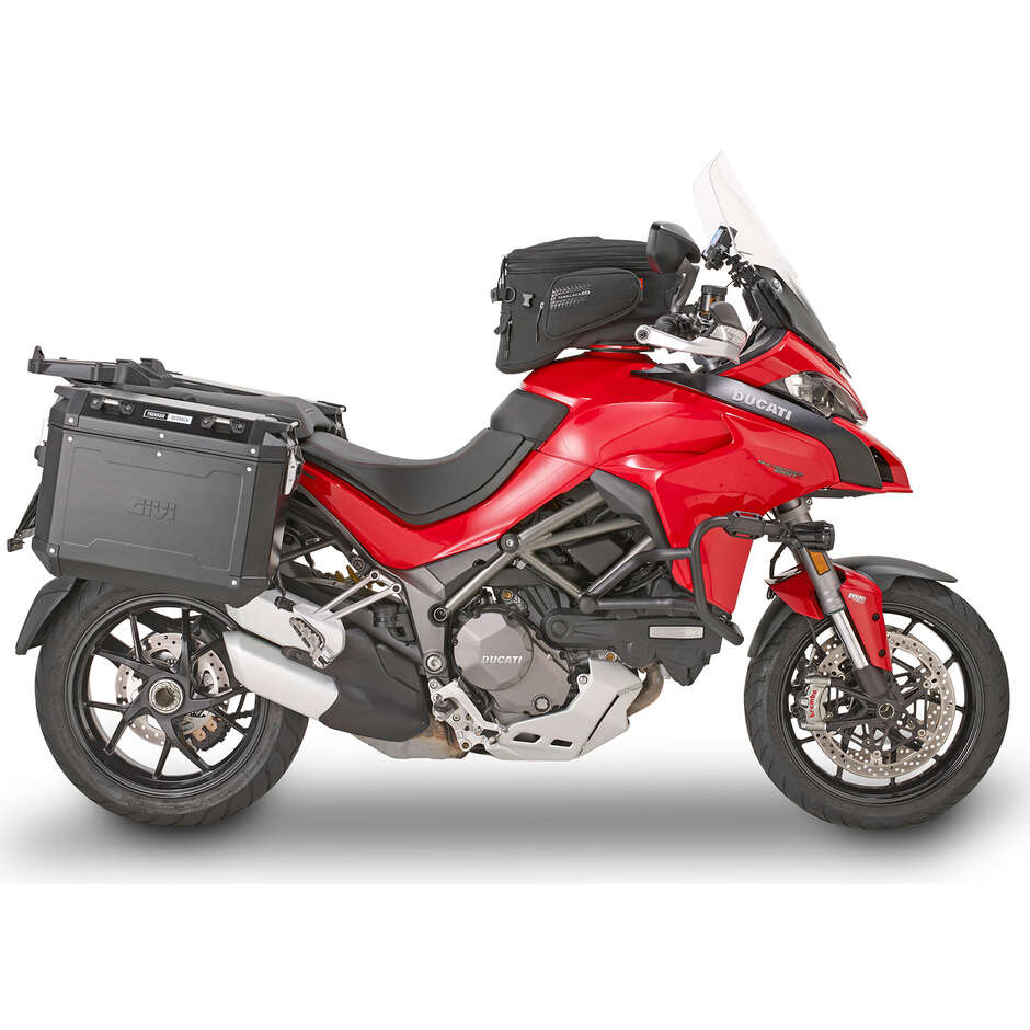 Black tubular engine guard Integrated slider Givi TN7406B For DUCATI Multistrada 950 (17 > 18) / Multistrada 950 S (19 > 21) / Multistrada 1200 (15 > 18) / Multistrada 1260 (18 > 20)