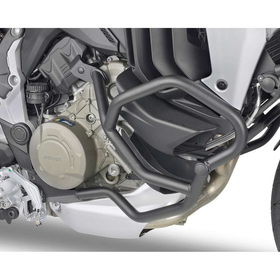 Black tubular engine guard Integrated slider Givi TN7413 For DUCATI Multistrada V4 - V4 S (21 > 24)