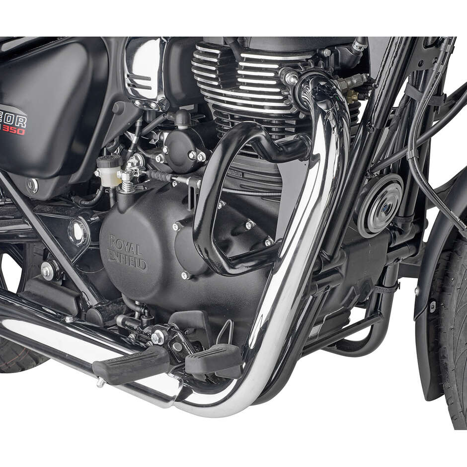 Black tubular engine guard Integrated slider Givi TN9053 For ROYAL ENFIELD Meteor 350 (21 > 24)