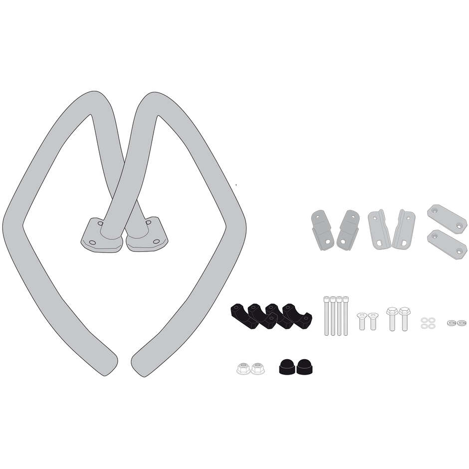 Black tubular engine guard Integrated slider Givi TNH1192 For HONDA NC750X (21 > 24)