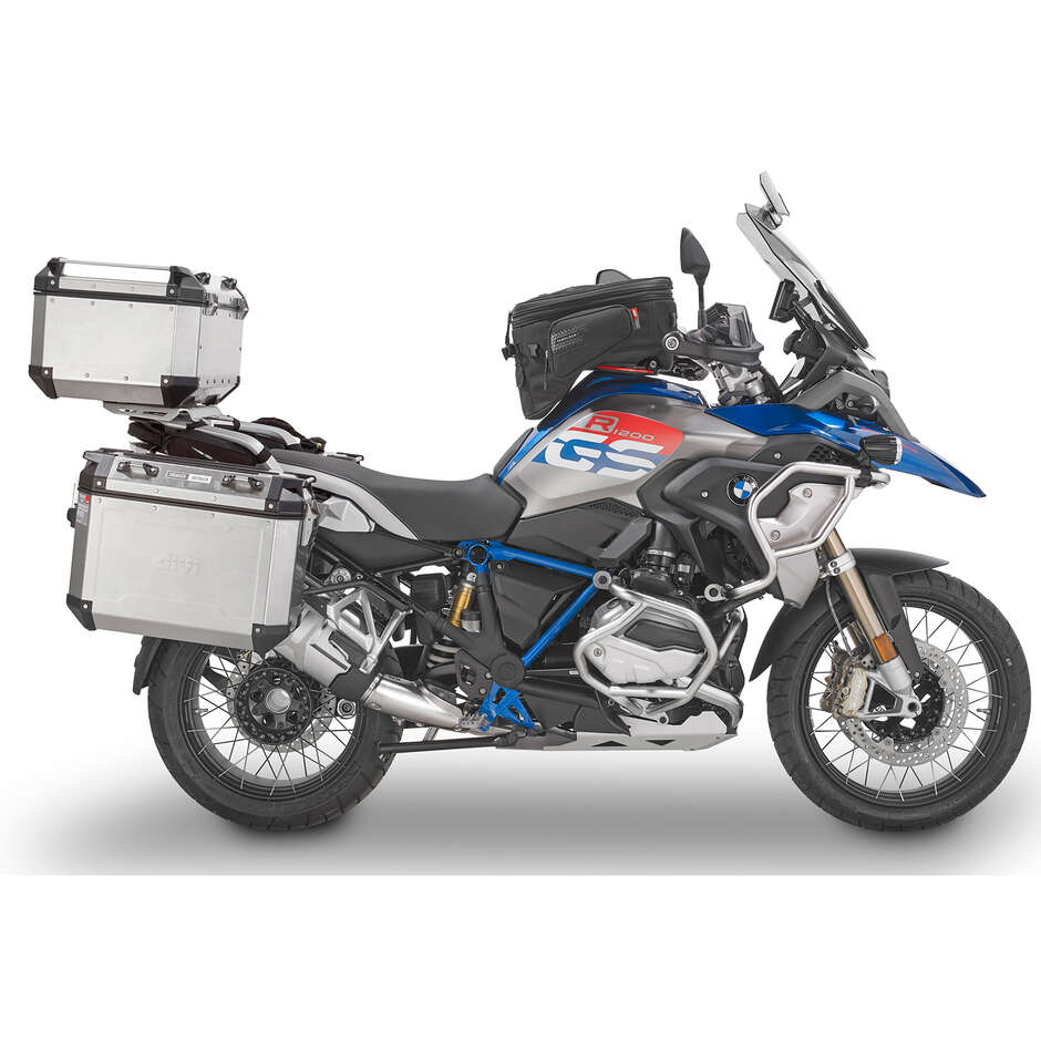 Black tubular engine guard Integrated slider Givi TNH5124 For BMW R 1200 GS (13 > 18); R 1250 GS (19 > 23)
