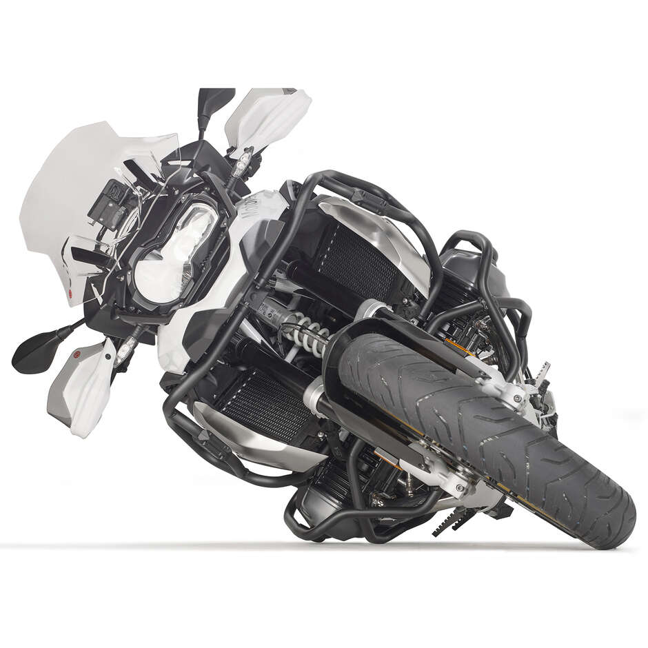 Black tubular engine guard Integrated slider Givi TNH5124 For BMW R 1200 GS (13 > 18); R 1250 GS (19 > 23)