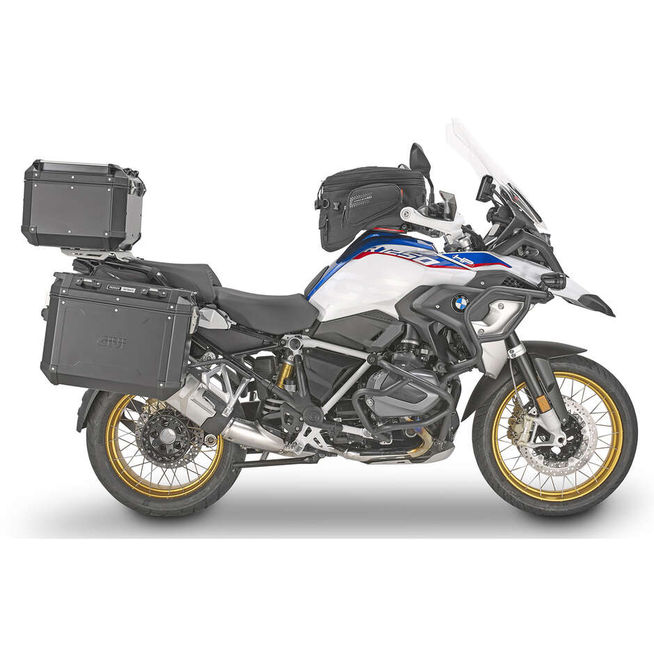 Black tubular engine guard Integrated slider Givi TNH5124 For BMW R 1200 GS (13 > 18); R 1250 GS (19 > 23)