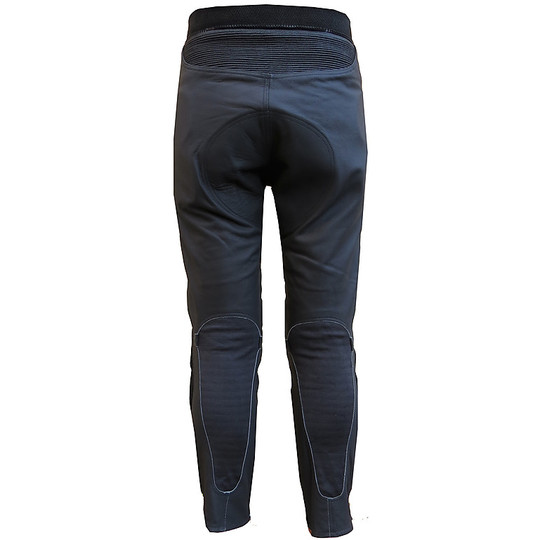 Black-White  Dual Road Leather Motorcycle Trousers