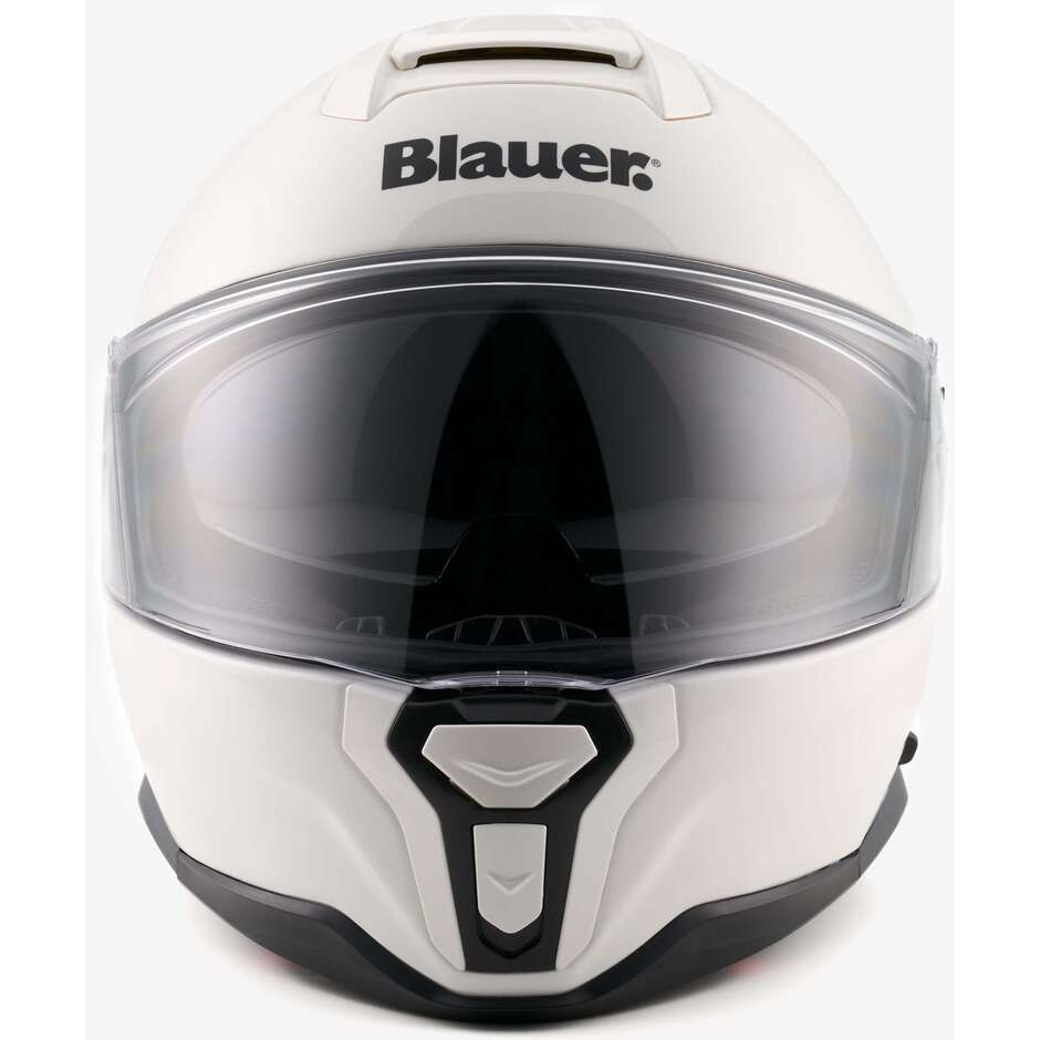 Blauer FF01 Full Face Motorcycle Helmet in Double Fiber Mono Visor White