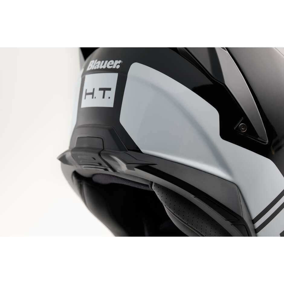 Blauer FF01 Full Face Motorcycle Helmet in Double Fiber Visor H136 Black White