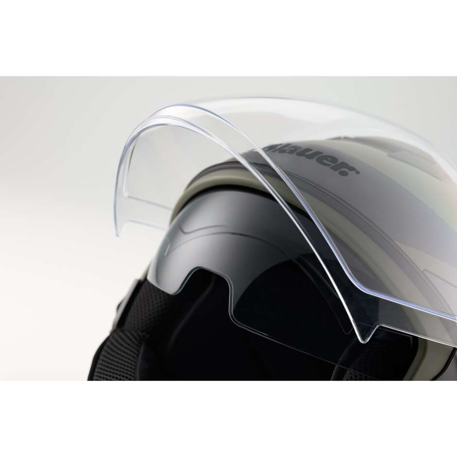 Blauer Jet Motorcycle Helmet Double Visor DJ-01 Mono Green Matt