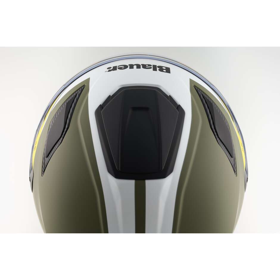Blauer JJ01 Jet Motorcycle Helmet Double Graphic Visor Black White Yellow