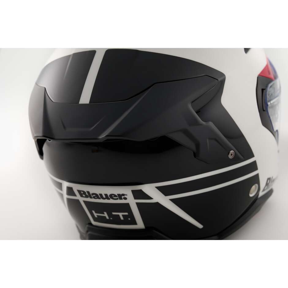 Blauer JJ01 Jet Motorcycle Helmet Double Graphic Visor White Black Red