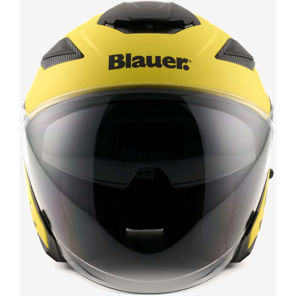 Blauer JJ01 Jet Motorcycle Helmet Double Single Visor Yellow