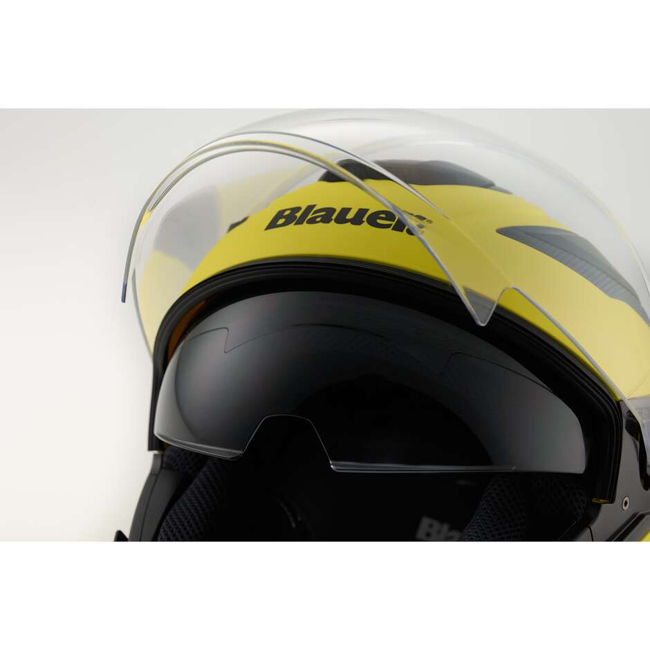 Blauer JJ01 Jet Motorradhelm Doppel-Einzelvisier Gelb
