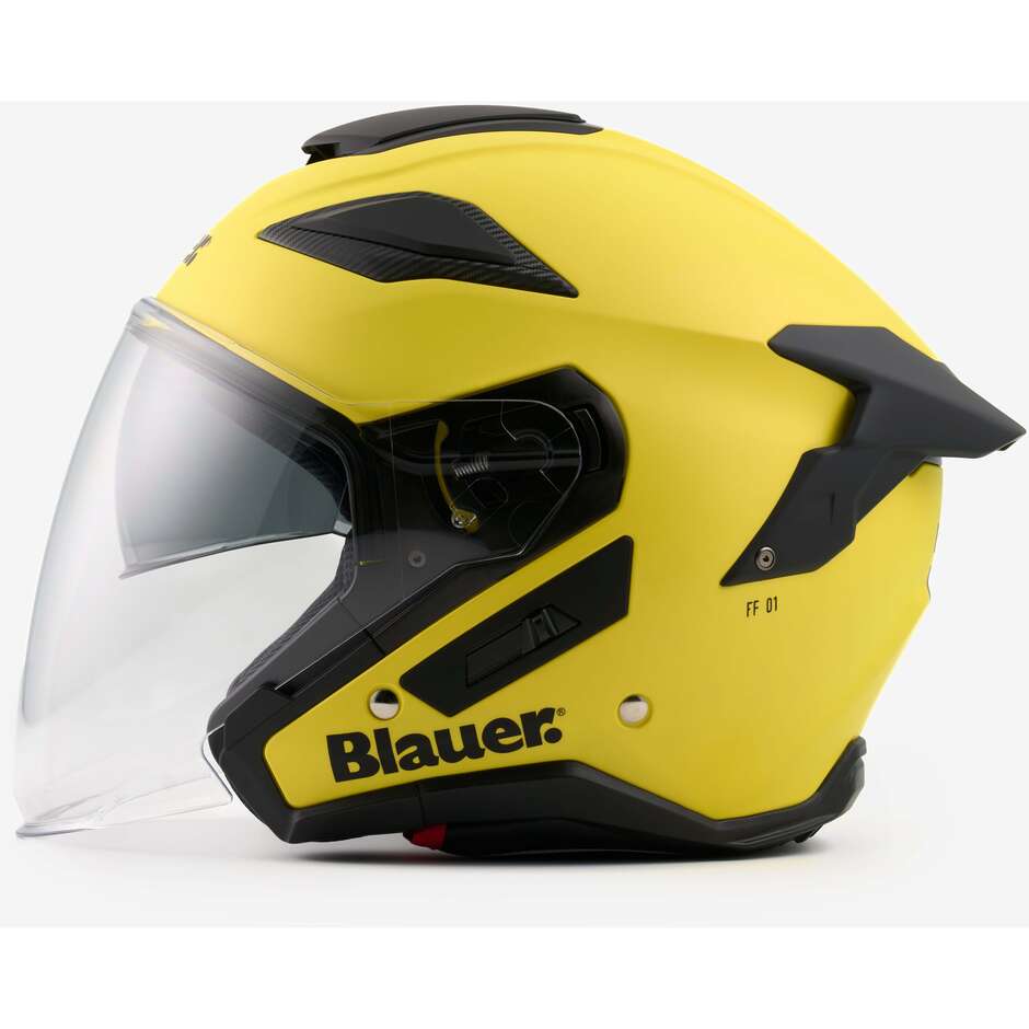 Blauer JJ01 Jet Motorradhelm Doppel-Einzelvisier Gelb