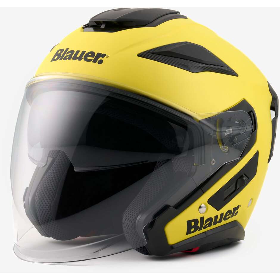 Blauer JJ01 Jet Motorradhelm Doppel-Einzelvisier Gelb