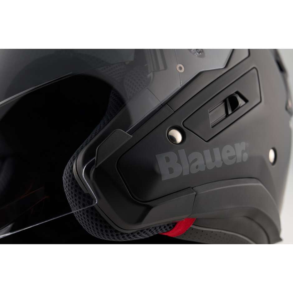 Blauer JJ01 Jet Motorradhelm Doppel-Einzelvisier Mattschwarz
