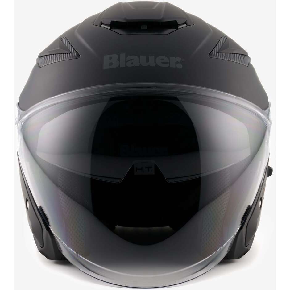 Blauer JJ01 Jet Motorradhelm Doppel-Einzelvisier Mattschwarz