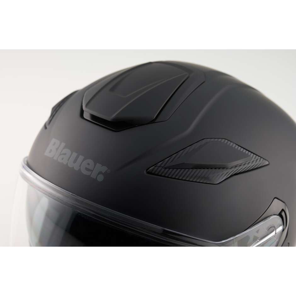 Blauer JJ01 Jet Motorradhelm Doppel-Einzelvisier Mattschwarz