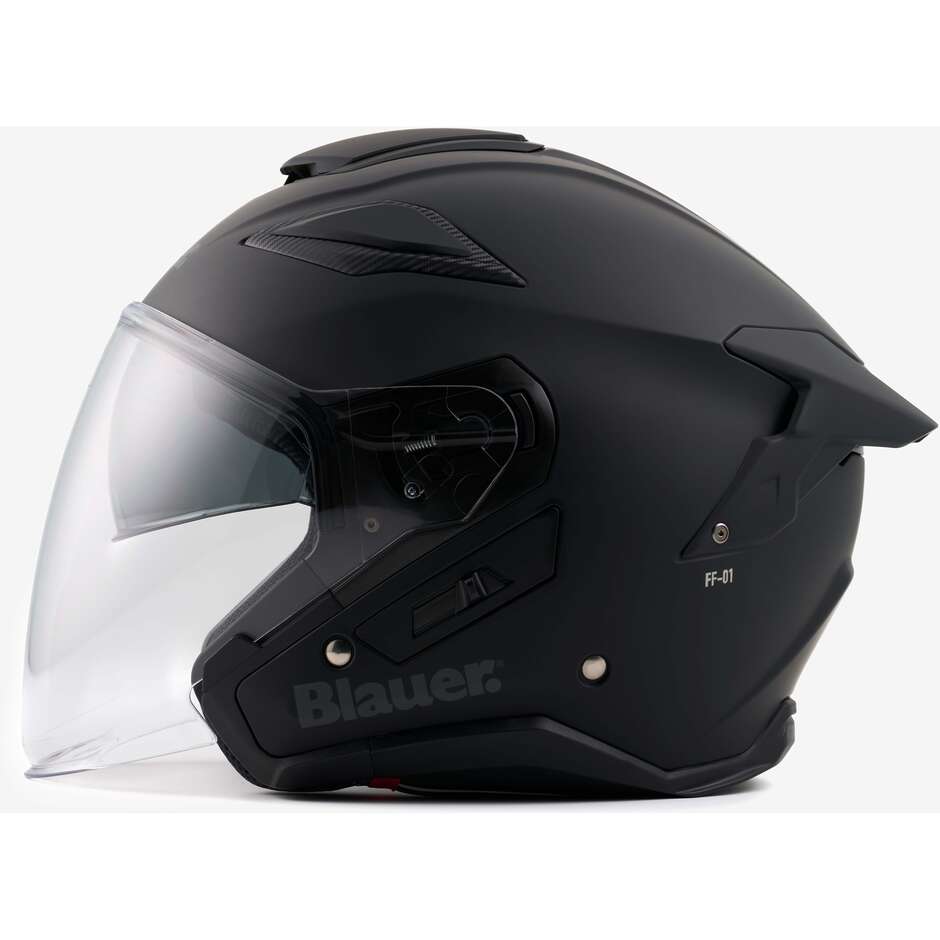 Blauer JJ01 Jet Motorradhelm Doppel-Einzelvisier Mattschwarz