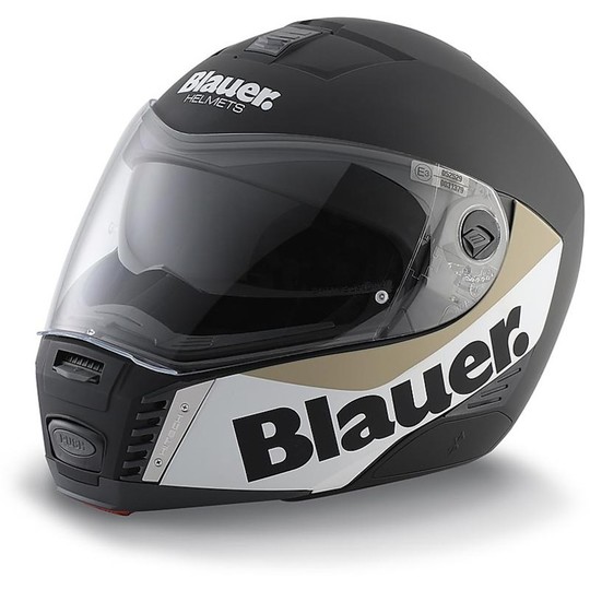 Blauer Loft Modular Motorcycle Helmet Matte Black-Grey Sunroof