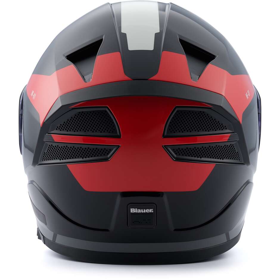 Blauer NF01 Naca Casque Moto Intégral Double Visière Graphique B Rouge Noir