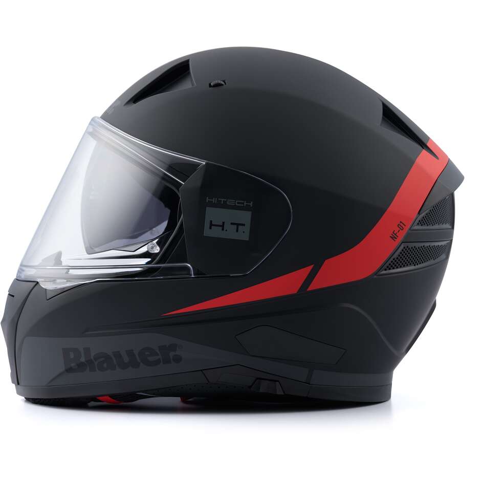 Blauer NF01 Naca Full Face Motorcycle Helmet Double Graphic Visor A Black Red