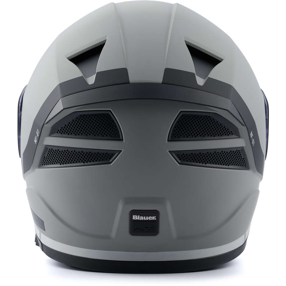 Blauer NF01 Naca Full Face Motorcycle Helmet Double Graphic Visor A Gray Black
