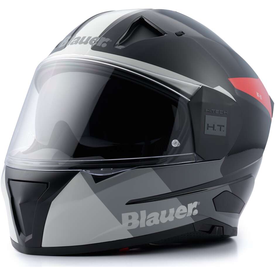 Blauer NF01 Naca Integral-Motorradhelm, doppeltes grafisches Visier, B, Rot, Schwarz